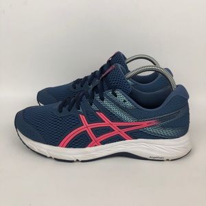 Asics Gel-Contend 6 Running Shoe Womens Size 9.5 Wide Blue Multicolor Athletic